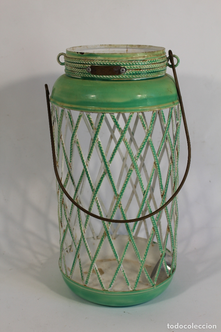 Vintage: farol en metal esmaltado - Foto 1