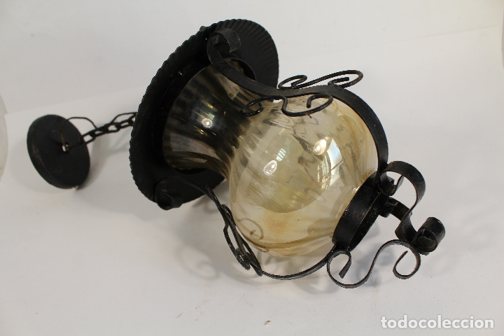 Vintage: farol en hierro y cristal - Foto 2
