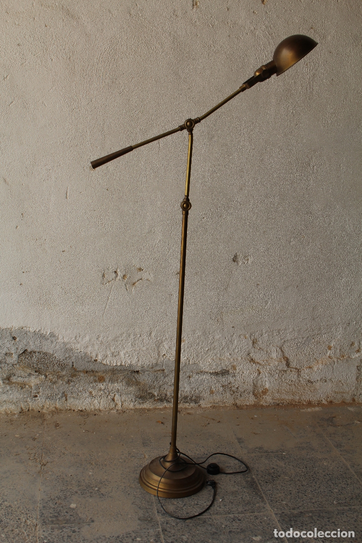 Vintage: lampara de pie en lat&oacute;n - Foto 3