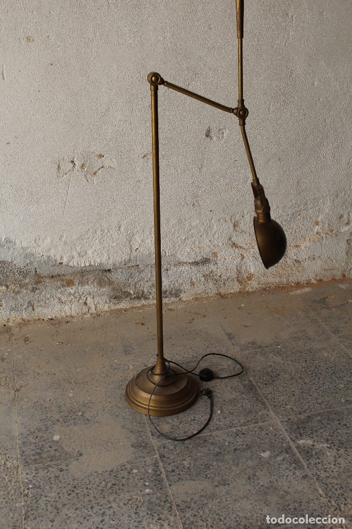 Vintage: lampara de pie en lat&oacute;n - Foto 4