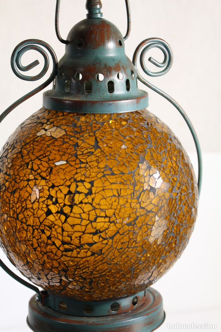 Vintage: farol en metal y cristal - Foto 3