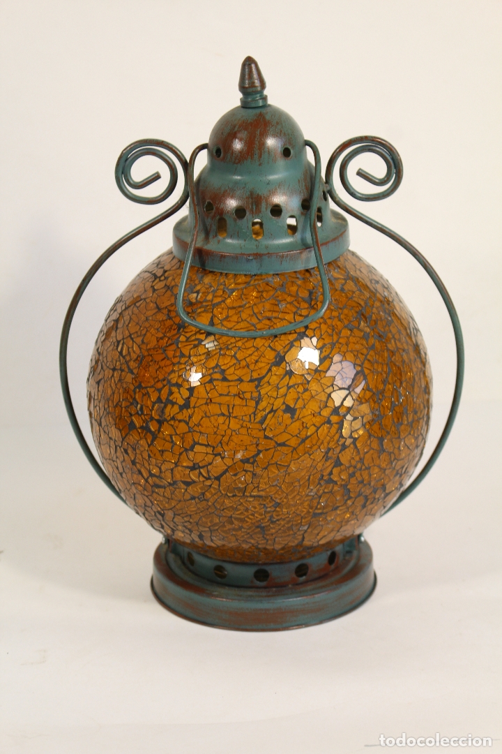 Vintage: farol en metal y cristal - Foto 4