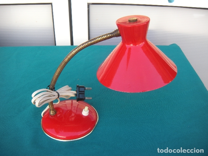 Vintage: L&Aacute;MPARA FLEXO COLOR ROJO - Foto 3