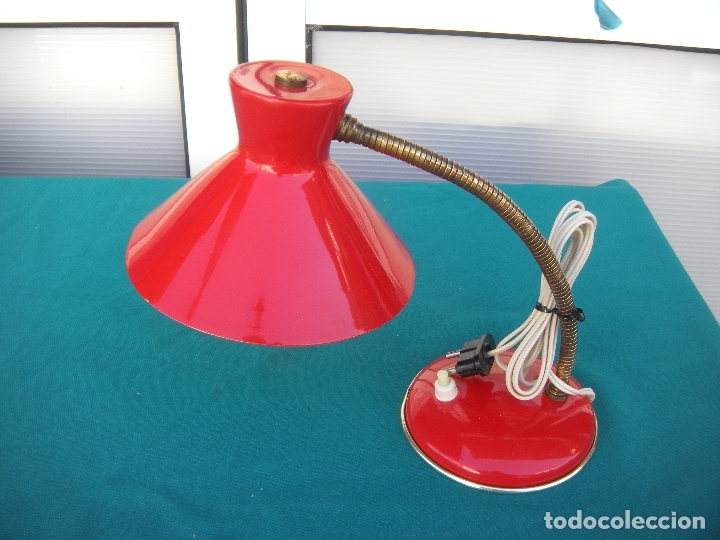 Vintage: L&Aacute;MPARA FLEXO COLOR ROJO - Foto 1
