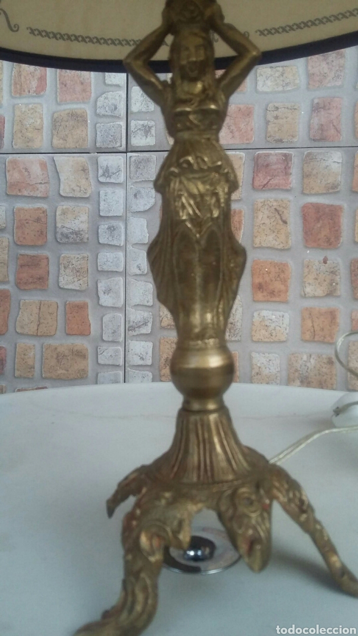 Vintage: Lampara de bronce figura mujer - Foto 3