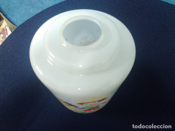 Vintage: INFANTIL TULIPA OPALINA PINTADA A MANO - Foto 4