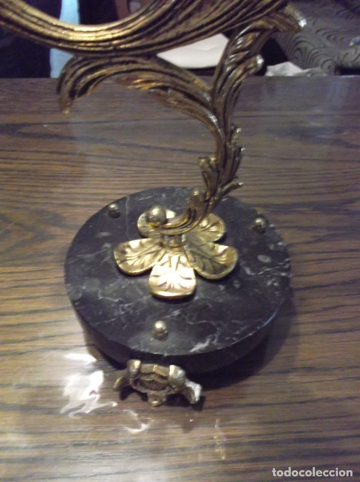 Vintage: DOS CANDELABROS DORADOS. - LOTE. - Foto 4