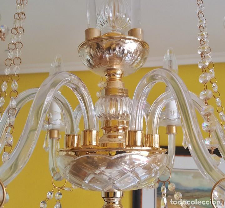 Vintage: L&Aacute;MPARA DE TECHO EN CRISTAL TALLADO - Foto 7