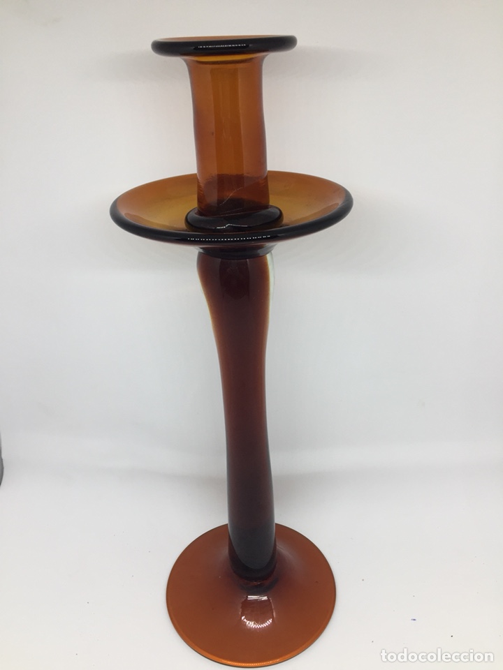 Vintage: Candelabro de cristal &Aacute;mbar - Foto 2