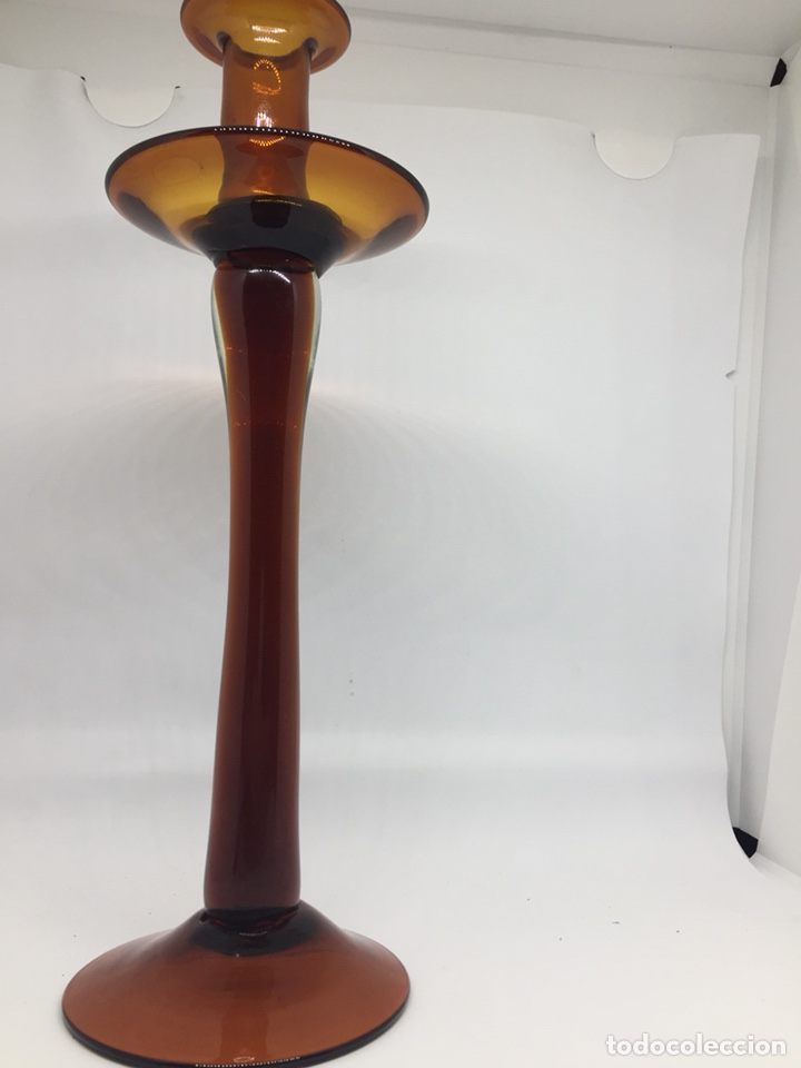 Vintage: Candelabro de cristal &Aacute;mbar - Foto 5
