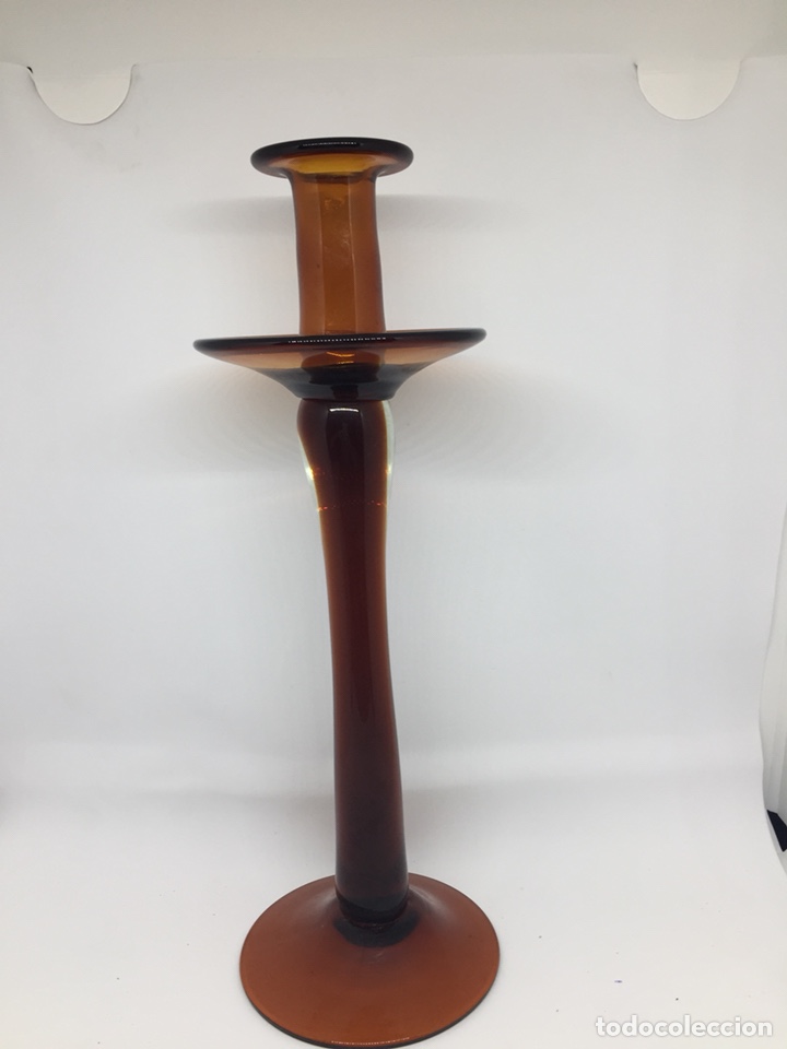 Vintage: Candelabro de cristal &Aacute;mbar - Foto 1