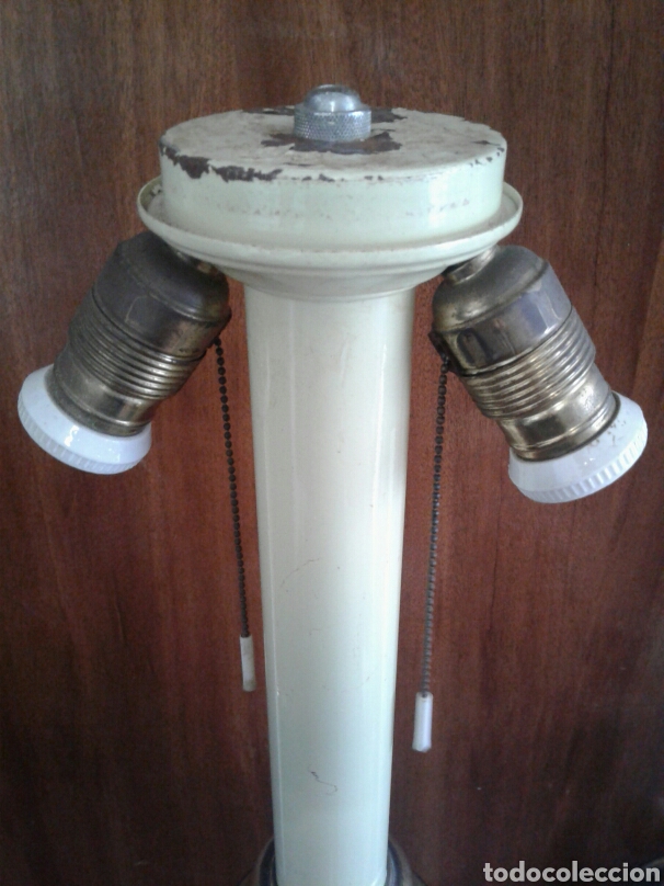 Vintage: PIE DE L&Aacute;MPARA DE BRONCE - Foto 11