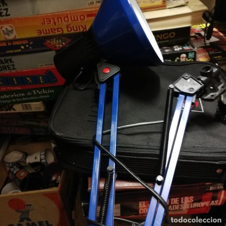 Vintage: L&aacute;mpara de estudio EXTENSIBLE de pinza AZUL - Foto 1