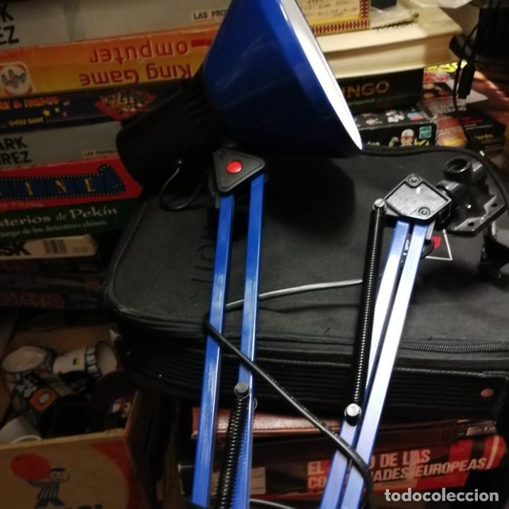 Vintage: L&aacute;mpara de estudio EXTENSIBLE de pinza AZUL - Foto 2