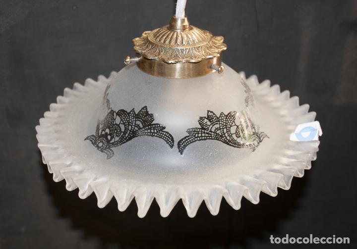 Vintage: LAMPARA, TULIPA ELECTRIFICADA CON CORDON TEXTIL - Foto 4