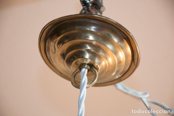 Vintage: LAMPARA, TULIPA ELECTRIFICADA CON CORDON TEXTIL - Foto 6