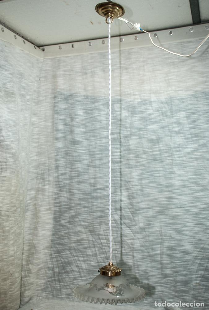 Vintage: LAMPARA, TULIPA ELECTRIFICADA CON CORDON TEXTIL - Foto 7