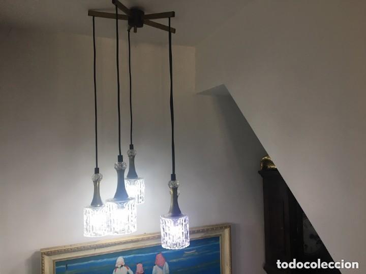ESPECTACULAR LAMPARA DE TECHO VINTAGE 5 PUNTOS DE LUZ CRISTAL DE MURANO (Vintage - Lámparas, Apliques, Candelabros y Faroles)