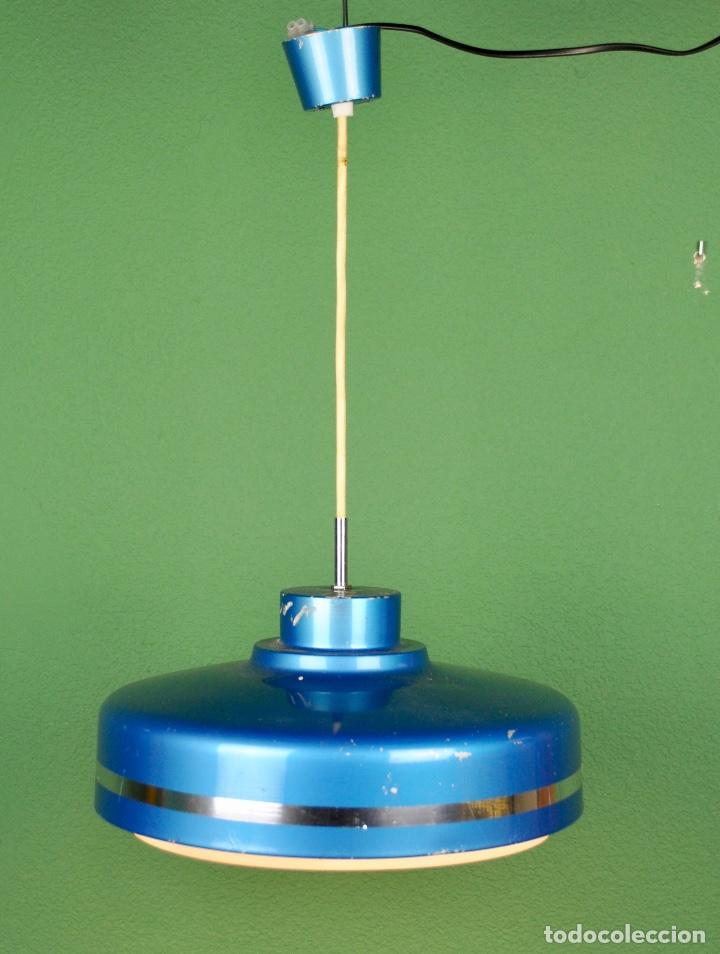 Vintage: L&aacute;mpara danesa azul - Foto 3