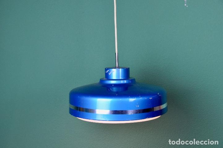 Vintage: L&aacute;mpara danesa azul - Foto 9