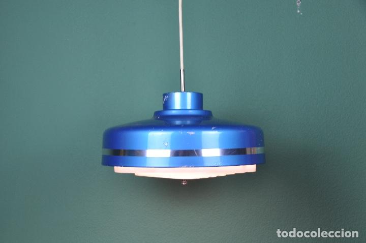 Vintage: L&aacute;mpara danesa azul - Foto 10