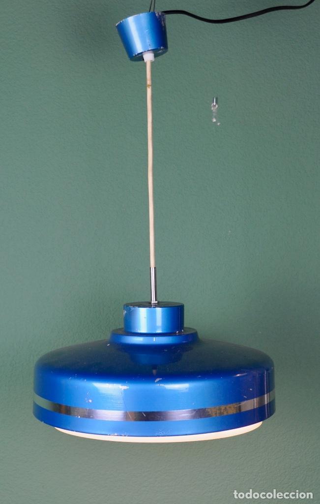 Vintage: L&aacute;mpara danesa azul - Foto 2