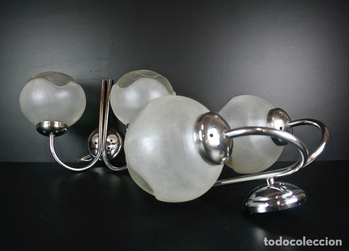 Vintage: PAREJA APLIQUES DOBLES CROMADOS - Foto 9