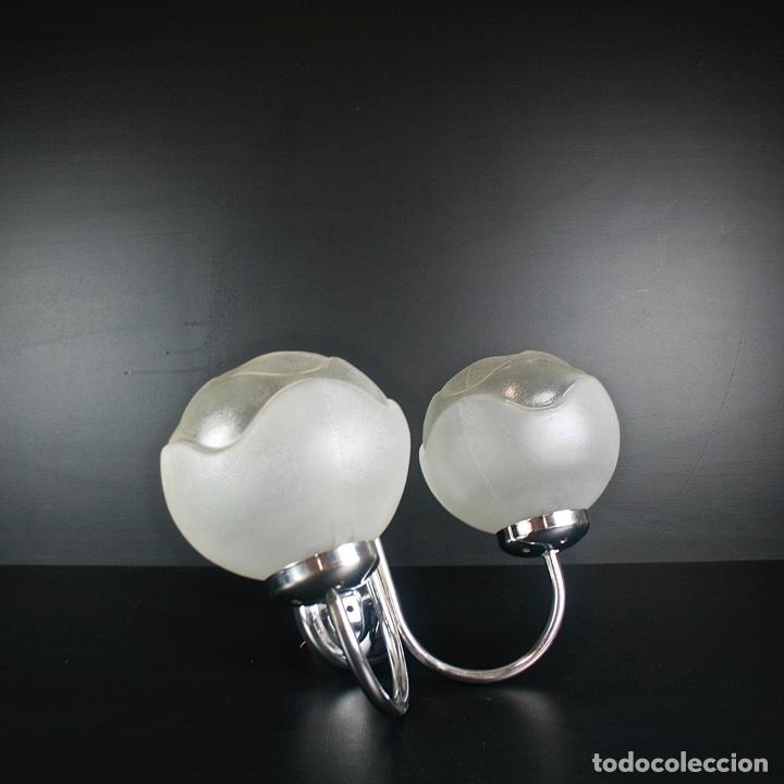 Vintage: PAREJA APLIQUES DOBLES CROMADOS - Foto 13