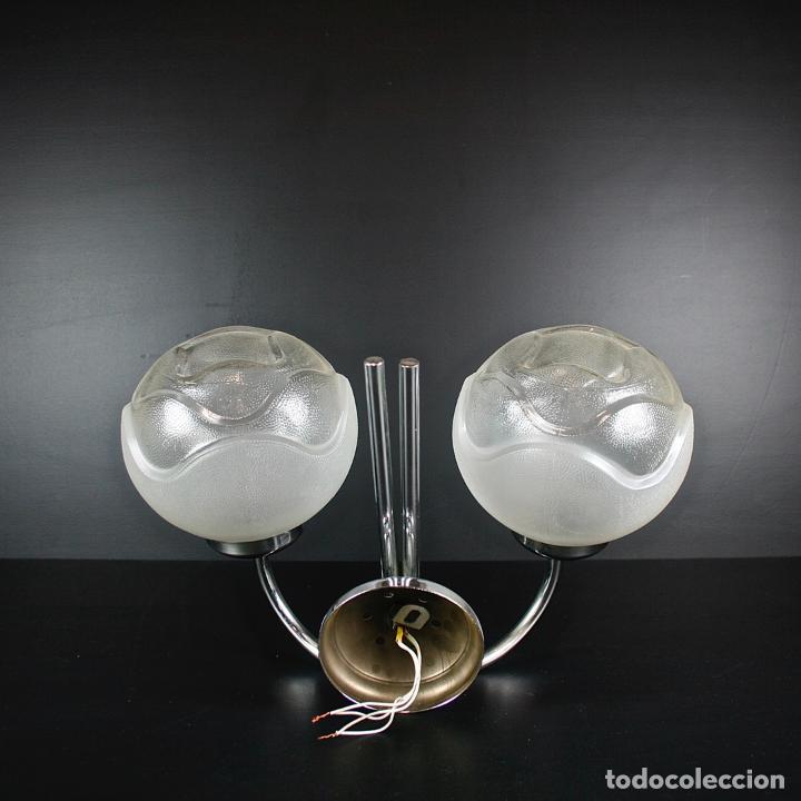 Vintage: PAREJA APLIQUES DOBLES CROMADOS - Foto 14