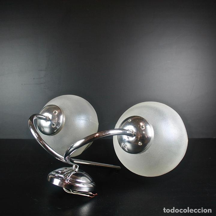 Vintage: PAREJA APLIQUES DOBLES CROMADOS - Foto 15