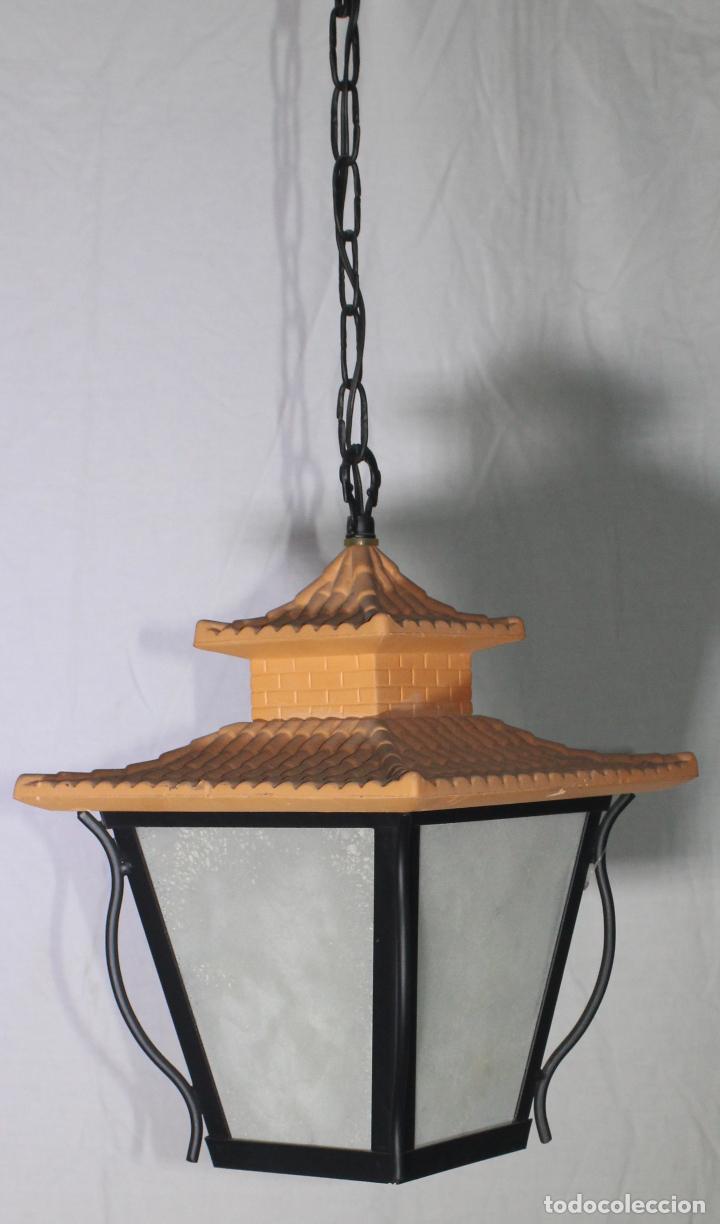 Vintage: Farol colgar con cadena - Foto 2