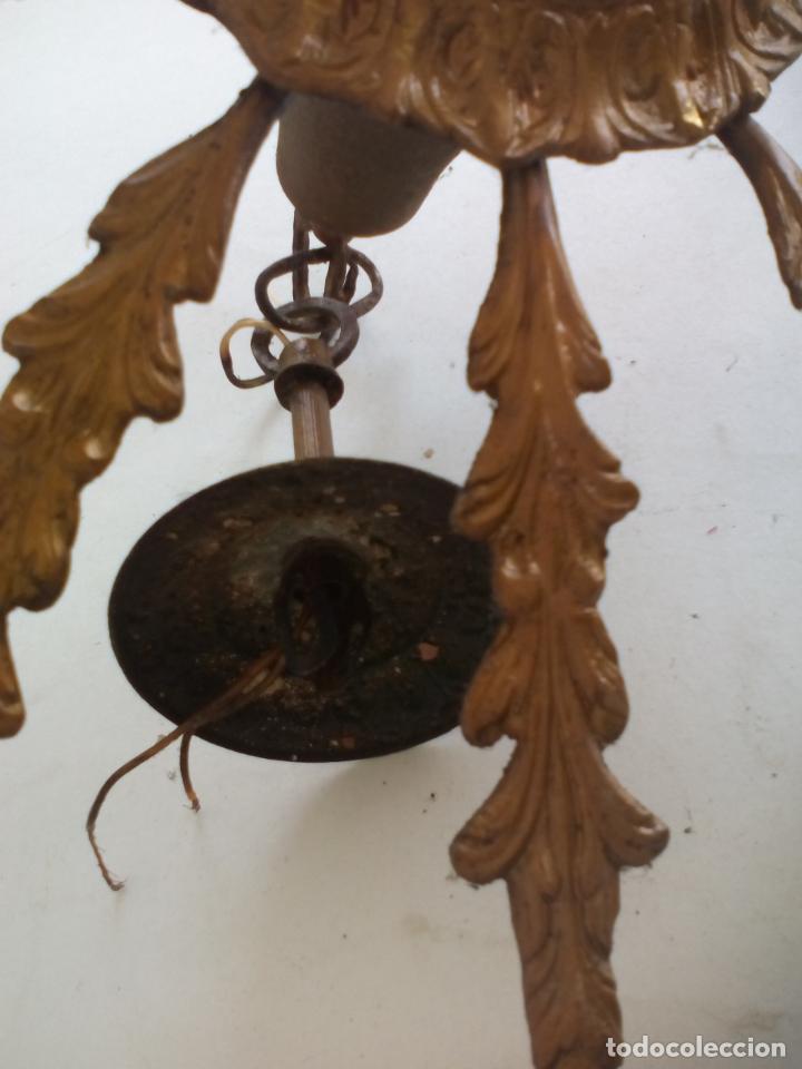 Vintage: Lampara tipo sol de bronce o lat&oacute;n - Foto 8