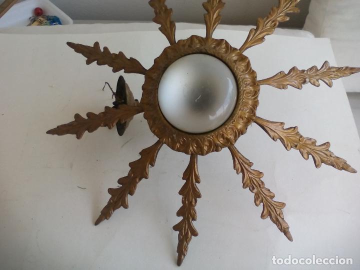 Vintage: Lampara tipo sol de bronce o lat&oacute;n - Foto 9