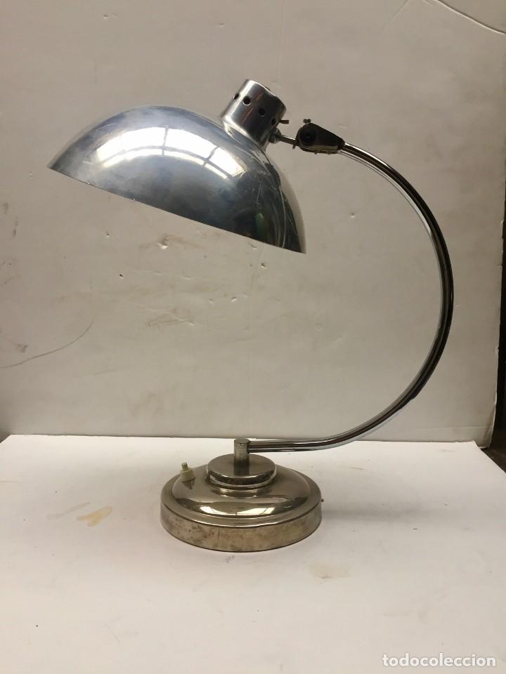 Vintage: LAMPARA FLEXO  ESCRITORIO CROMO  1940 - Foto 3