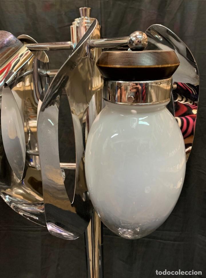 Vintage: L&Aacute;MPARA DE PIE CON CRISTAL MAZZEGA MURANO. - Foto 4