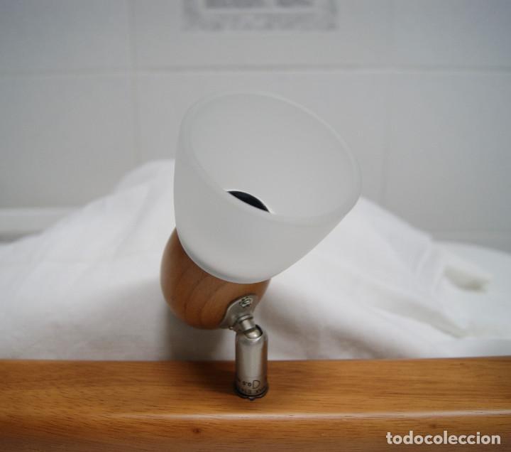 Vintage: Regleta de focos en madera y cristal - Foto 3
