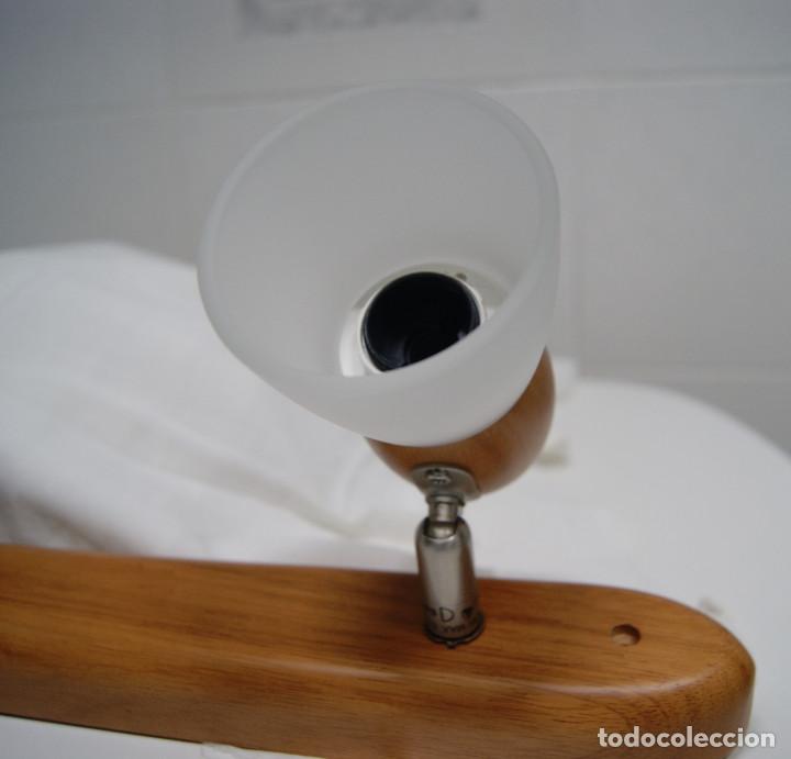Vintage: Regleta de focos en madera y cristal - Foto 4