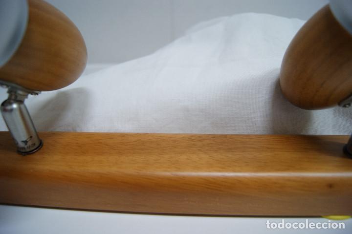 Vintage: Regleta de focos en madera y cristal - Foto 5