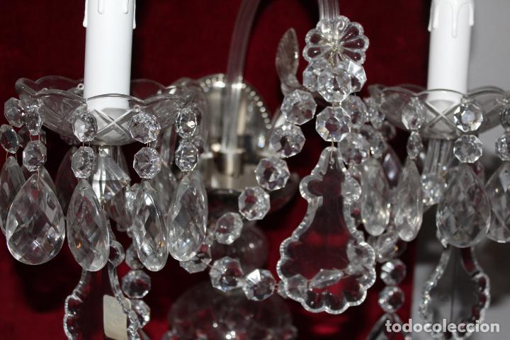 Vintage: APLIQUE DE DOS LUCES DE CRISTAL - Foto 2