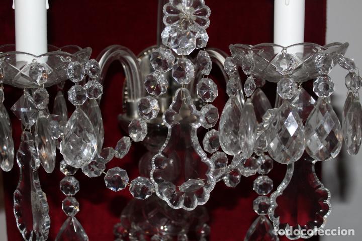 Vintage: APLIQUE DE DOS LUCES DE CRISTAL - Foto 6