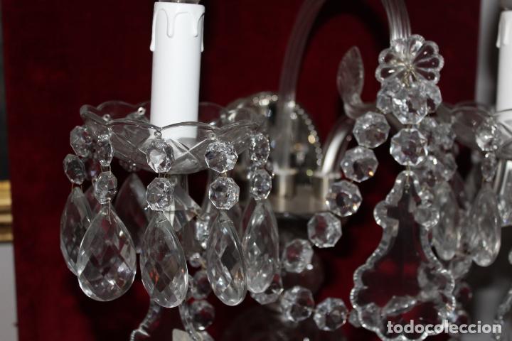 Vintage: APLIQUE DE DOS LUCES DE CRISTAL - Foto 9