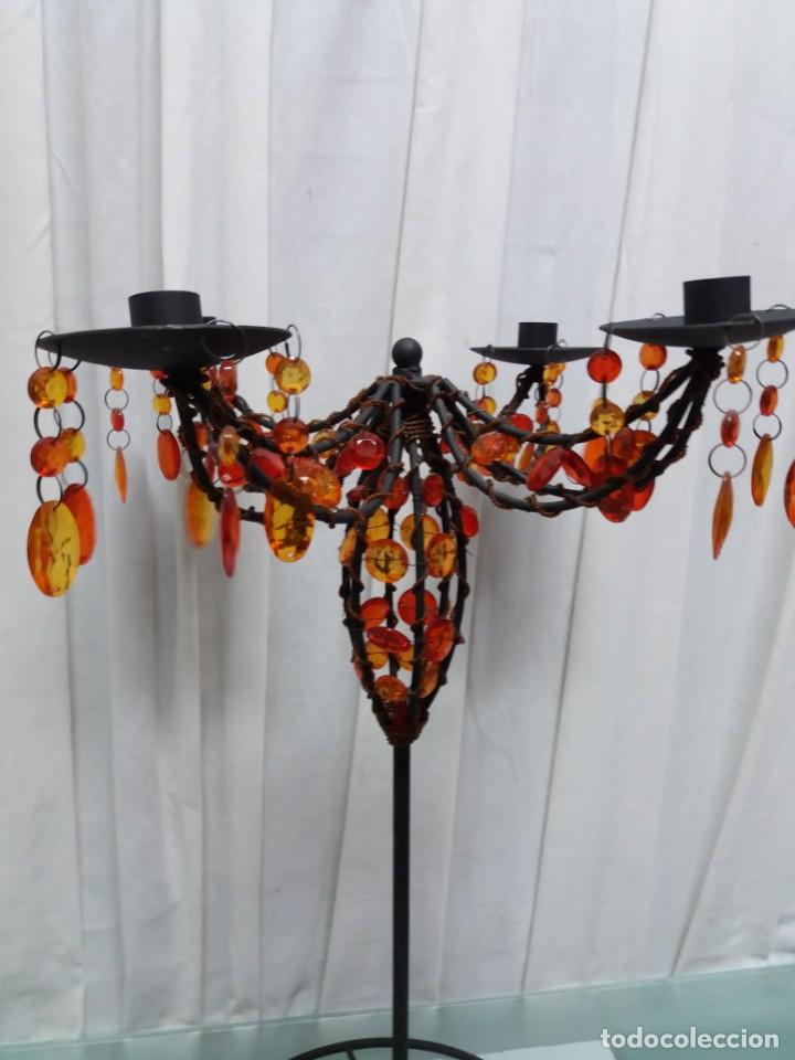 Vintage: PAREJA CANDELABROS FORJA &rdquo;COLONY&rdquo; NUEVO. - Foto 4