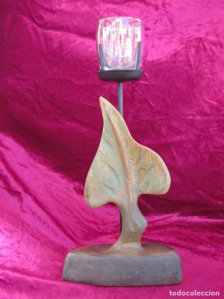 Vintage: CANDELABRO FORMA HOJA. - Foto 1