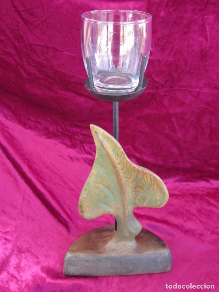Vintage: CANDELABRO FORMA HOJA. - Foto 3
