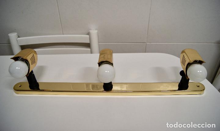 Vintage: Regleta con tres focos en oro brillo - Foto 1
