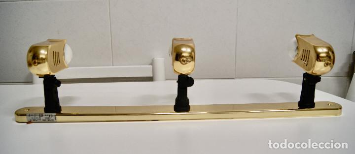 Vintage: Regleta con tres focos en oro brillo - Foto 2