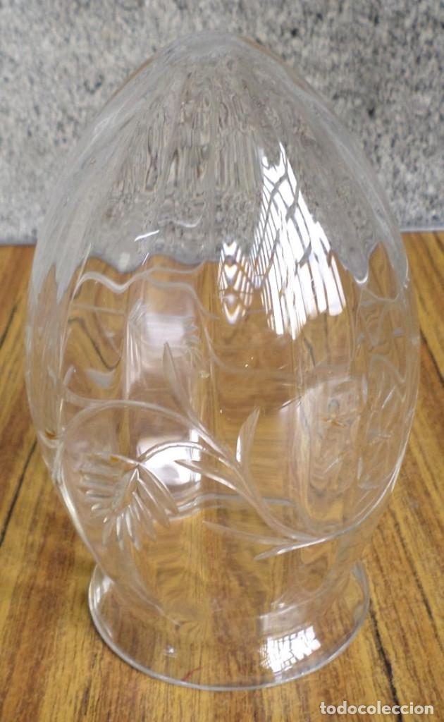 Vintage: Tulipa de cristal tallada con flores - Foto 1