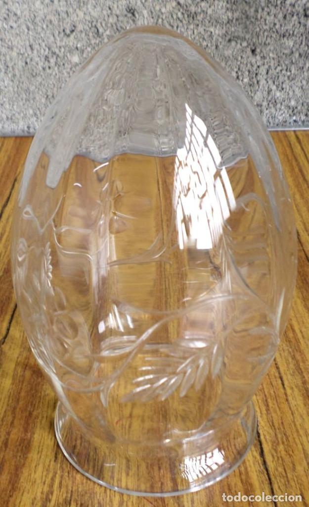 Vintage: Tulipa de cristal tallada con flores - Foto 2