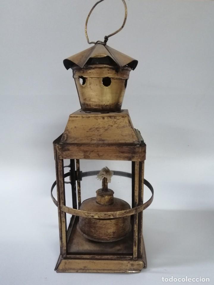 Vintage: L&Aacute;MPARA, FAROL DE LATON. 30x10x10 cm. - Foto 1