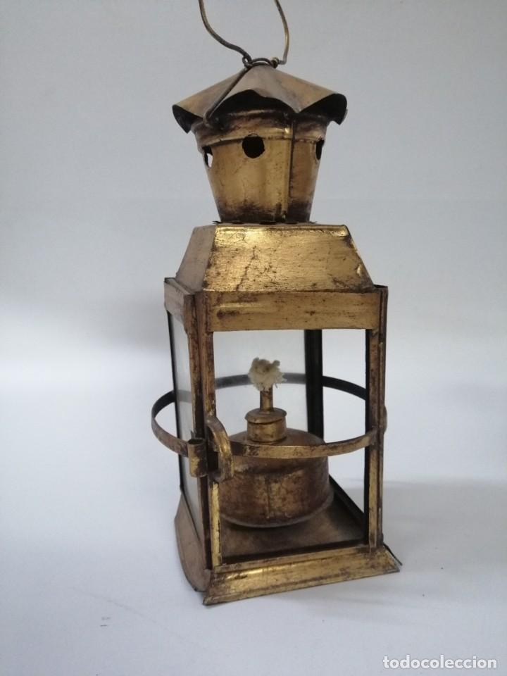 Vintage: L&Aacute;MPARA, FAROL DE LATON. 30x10x10 cm. - Foto 2